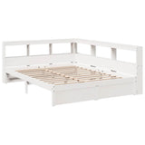 Bookcase Bed without Mattress White 160x200 cm Solid Wood Pine 3324349