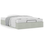 Ottoman Bed Frame No Mattress Light Grey Double Velvet 3311000