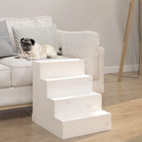 Pet Stair White 40x49x47 cm Solid Wood Pine 822467