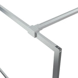 Walk-in Shower Wall Silver 140x195 cm Clear ESG Glass 152139