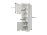 163cm Bathroom tall cabinet with adjustable drawer shelves, louvered door floor-standing storage W6296P540656