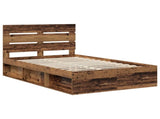 Bed Frame with Headboard Old Wood 120 x 190 cm Solid Pine Wood 3411774