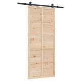Sliding Door Brown 80 x 208 cm Solid Pine Wood 3381175