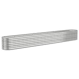 Garden Raised Bed Galvanised Steel 332x40x36 cm Silver 318887