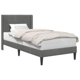 Bed Frame with Headboard Dark Grey 90 x 190 cm Velvet 42027534