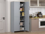 Freestanding Kitchen Cupboard, 4-Door Storage Cabinet with Adjustable Shelves, Modern Kitchen Pantry T3398P378029