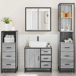 ZNTS 4 Piece Bathroom Furniture Set Grey Sonoma Engineered Wood 3301258