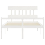 Senior Bed without Mattress White 140x200 cm Solid Wood 3195417