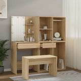 Dressing Table Set with LED Sonoma Oak Engineered Wood 3114101