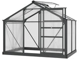 6 x 4ft Polycarbonate Greenhouse, Large Walk-In Green House with Slide Door and Window, Garden T3398P377664