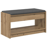 Hall Bench with Cushion with Shelf Artisan Oak 83 x 38 x 45 cm 891583
