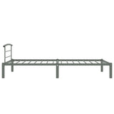 284662 Bed Frame without Mattress Grey Metal 90x200 cm