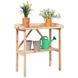 Plant Table with Shelf 78x38x82.5 cm Solid Wood Fir 156349