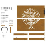 Garden Gate 100x100 cm Corten Steel Tree Design 153215