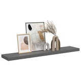 Floating Wall Shelf High Gloss Grey 120x23.5x3.8 cm MDF 323799