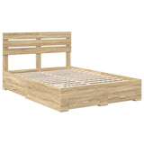 Bed Frame with Drawer with Headboard Manual Engineered Wood 3411631