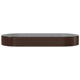 Garden Raised Bed Galvanised Steel 296x140x36 cm Brown 319030