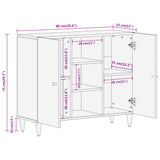 Side Cabinet 90x33x75 cm Solid Wood Mango 358276