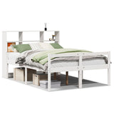 ZNTS Bookcase Bed without Mattress White 160x200 cm Solid Wood Pine 3322021