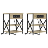 Bedside Cabinet with Shelf 2 pcs Sonoma Oak 41 x 31 x 51 cm 859518