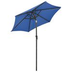 ZNTS Garden Parasol with LED Lights Azure Blue 200x211 cm Aluminium 313564