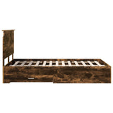 Bed Frame with Drawer Smoked Oak 120 x 200 cm Engineered Wood 3411327