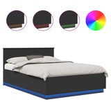 Bed Frame with Headboard Black 160 x 200 cm Engineered Wood 3408055