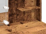 Dressing Table with LED Lights Old Wood 96x40x142 cm 857025