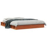Bed Frame without Mattress Wax Brown 150x200 cm King Size Solid Wood Pine 844427