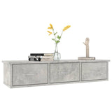 Wall-mounted Drawer Shelf Concrete Grey 88x26x18.5 cm Engineered Wood 800598