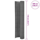 317165 Double-Sided Garden Fence 110x500 cm Grey