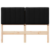 Upholstered Headboard Brown and Black 120 cm Solid Pine Wood 880190