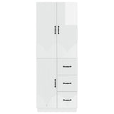 Cabinet Set 2 pcs High Gloss White Engineered Wood 3416821