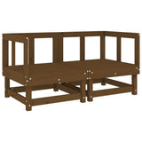 Garden Corner Sofas 2 pcs Honey Brown Solid Wood Pine 825397