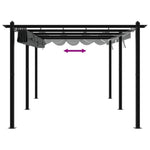 ZNTS Garden Gazebo with Retractable Roof Anthracite 3x6 m Aluminium 3217062