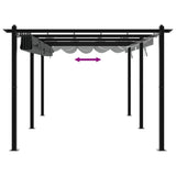 ZNTS Garden Gazebo with Retractable Roof Anthracite 3x6 m Aluminium 3217062