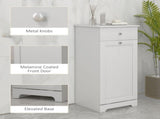 Single Hamper Laundry Storage Cabinet - White T3398P344538