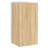 TV Wall Cabinet with LED Lights Sonoma Oak 40.5x35x80 cm 837262