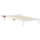 Bed Frame with Side Tables White 90 x 210 cm Solid Pine Wood 873221