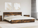Bed Frame with Drawer Smoked Oak 180 x 200 cm Engineer Wood 3409831