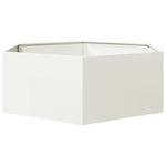 ZNTS Garden Planter White Hexagon 138x120x45 cm Steel 851137