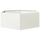 Garden Planter White Hexagon 138x120x45 cm Steel 851137