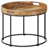 Coffee Table Solid Mange Wood and Steel 50x40 cm 246672