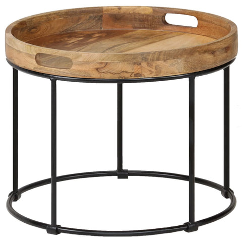 Coffee Table Solid Mange Wood and Steel 50x40 cm 246672