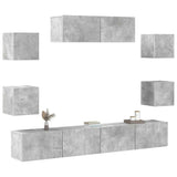 7 Piece TV Cabinet Set Concrete Grey Engineered Wood 3114521