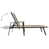 Sun Lounger Cream Steel, Textilene 191 x 61 x 97.5 cm 317597