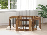 Foldable Dog Gate with Stands 6 pcs Old Wood 362 cm 892161