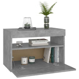 Bedside Cabinet & LED Lights 2 pcs Concrete Grey 60x35x40 cm 3082783
