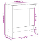 Bar Table Black Oak 102 x 50 x 103.5 cm Engineered Wood 8003920