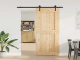 Sliding Door NARVIK Natural and Black 85 x 210 cm 3445337